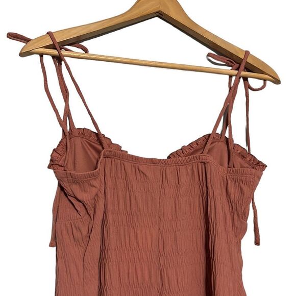 Sundress Junior’s Size Large Speechless Tie Shoulder Puckered Knit Mauve NEW - Picture 4 of 9